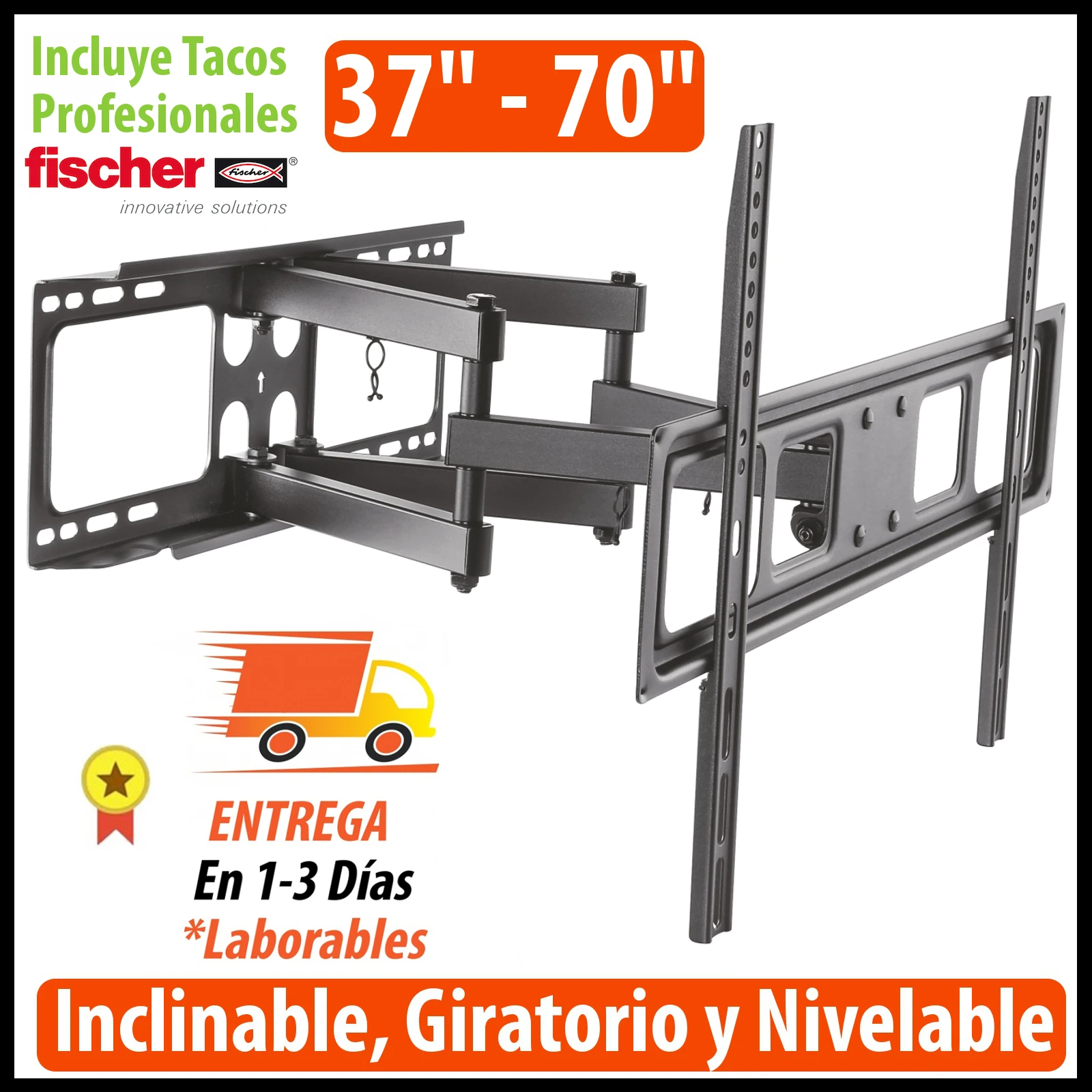 Soporte TV giratorio e inclinable - VESA 37 a 70 pulgadas hasta 50 Kg