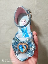 Disney-sandalias de princesa Frozen 2 para niñas, zapatos de cristal, tacón alto, pasarela, espectáculo