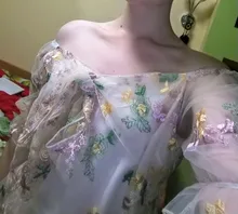 Mini Dress Puff-Sleeve Lace Print Chiffon French Korean-Style Sexy Vintage Women Floral