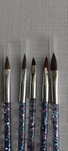 Nuevo pincel brillante para manicura, para polvo acrílico, 100%, nailon, acrílico, redondo, 7 tamaños