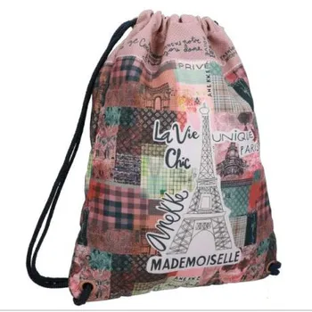 

Anekke Backpack Sack textile Paris letters