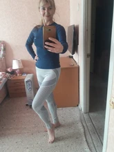 Tejirtrellen-mallas de malla calada de LICRA para mujer, Leggings de punto sin costuras, pantalones de rayas de cintura alta, Leggings ajustados de realce para Fitness, 20%