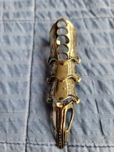 Anillo de doble dedo con armadura de nudillo para hombre, 1 unidad, Punk, gótico, Punk, Color plateado, anillos tipo fantasma