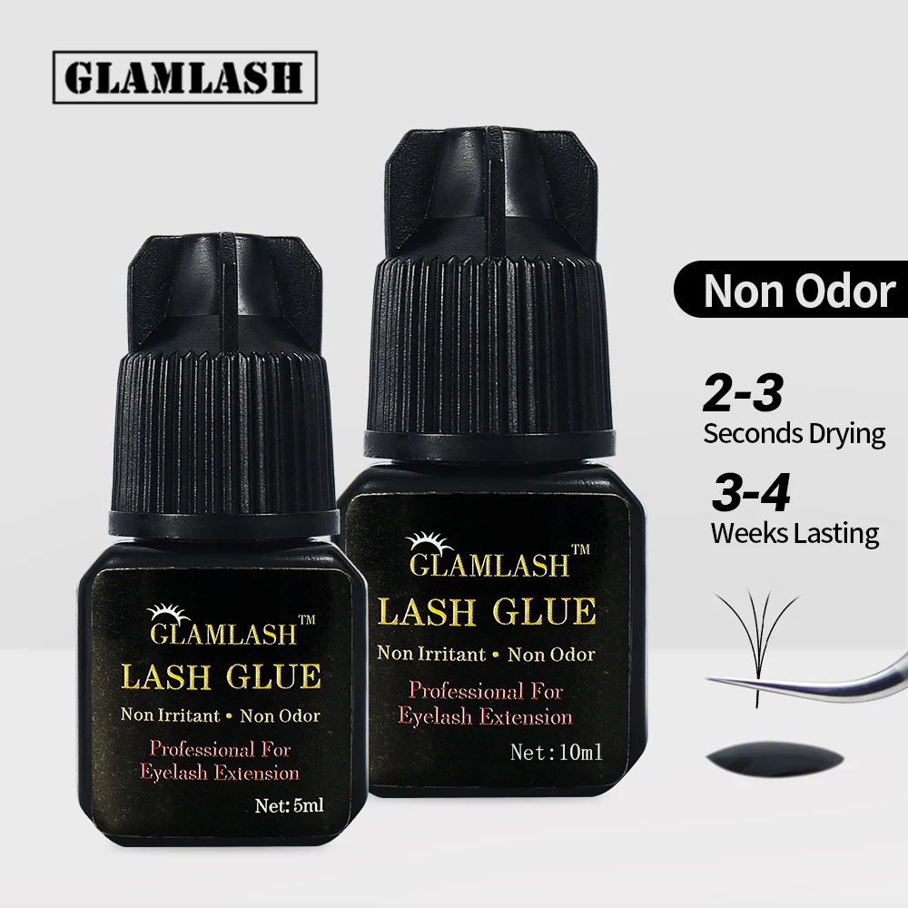 Быстросохнущий клей для наращивания ресниц GLAMLASH 5 мл/10 мл 2 3s без запаха|Клей