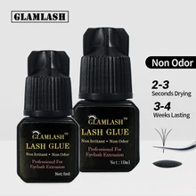 GLAMLASH 5ml/10ml 2-3s hızlı kuru olmayan koku hiçbir simülasyon kirpik uzatma tutkal bireysel güçlü yanlış göz kirpik yapıştırıcısı yapıştırıcı