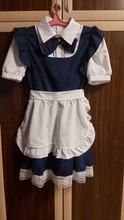 Maid Cosplay Costume Outfit Blocked Pinafore Short-Sleeves Lolita-Dress Halloween Girls