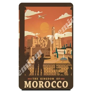 

Morocco souvenir magnet vintage tourist poster