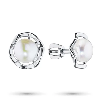 

Silver earrings with pearls cultured e0610sg04200320