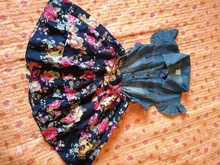 Vestido vaquero Floral para niñas, ropa informal de manga corta con cinturón para fiesta de verano