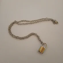 Cadena Punk para hombre y mujer, collar con colgante con candado, Color dorado y plateado, joyería de Moda Gótica con estilo, 2019