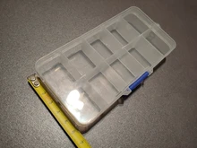 Caja de almacenamiento con bolsillos para señuelos de pesca, caja de 10 compartimentos para cebos de pesca, transparente, cuadrada