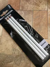 Corot-lápiz de carbón blanco para bocetos, lápiz estándar para bocetos, lápices de dibujo, suministros de pintura de arte, 3 uds.