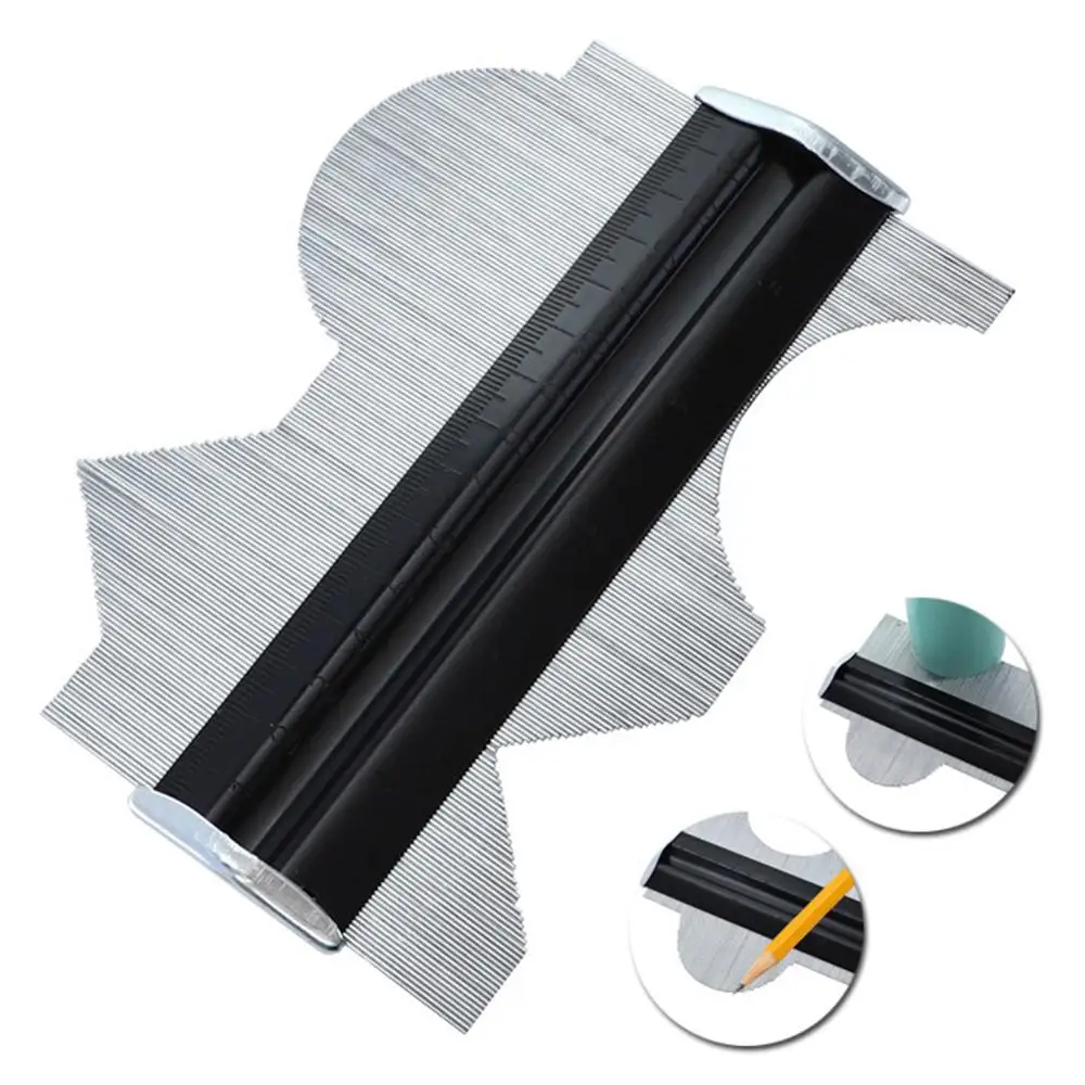 

Stainless Steel Metal Profile Contour Gauge Template Tiling Skirting Laminate Profile Wood Ruler General Measuring Tools