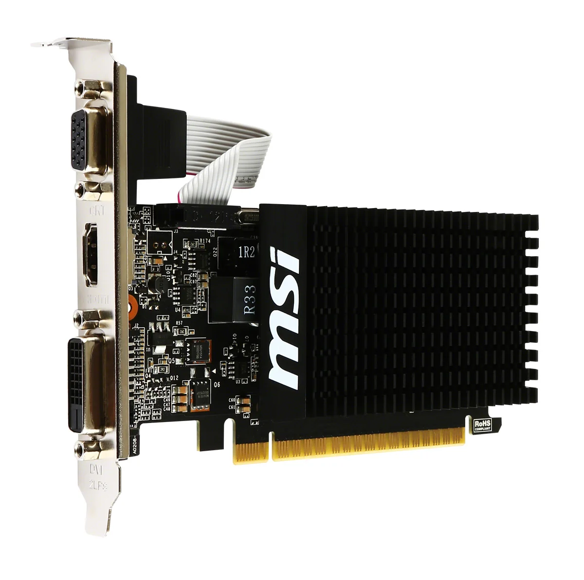 MSI Original VGA GT 710 Graphics Card 1GD3H LP GT710 1GB DDR3 64B DX12 PCIE 3.0 X16 (1XVGA 1XDVI 1XHDMI) graphics card for desktop