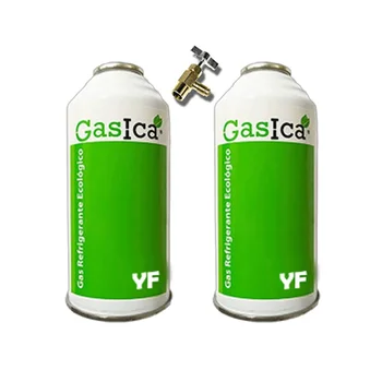 

2 Gas bottles Ecological Gasica YF 171gr + Valve Substitute R1234YF freeze