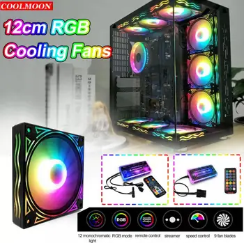 

COOLMOON LED RGB+Case Computer PC Cooling+Fan+Case Remote Control+Cooler 120mm