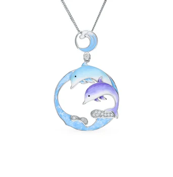 

Silver Pendant with cubic zirconia and enamel sunlight sample 925