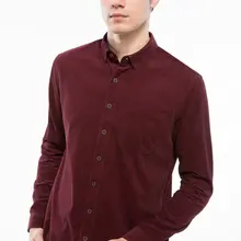 Дефакто Мужская Осенняя однотонная хлопковая рубашка универсальная с длинным рукавом мужская с карманом Ретро блузка Shirt-J1153AZ18WN