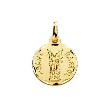 

Medal 18k gold San Rafael 14mm. Carved carved [AA2661GR] -Customizable-RECORDING INCLUDED IN THE PRICE