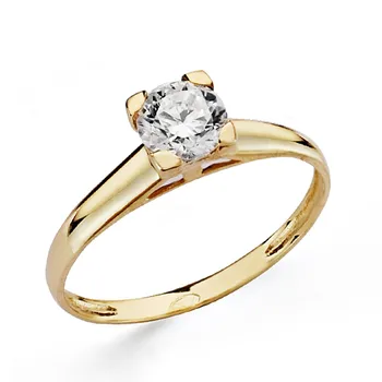 

Solitaire 18k gold cubic zirconia 6mm. [AA0419]