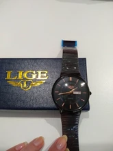 LIGE-Reloj de cuarzo con malla de acero inoxidable para mujer, accesorio de lujo, relojes de marca resistentes al agua, ultrafinos, calendario semanal + caja, regalo