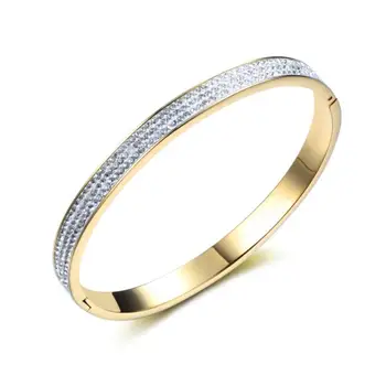 

Angemiel Crystal Dongle 316L Steel Women Bracelet Gold