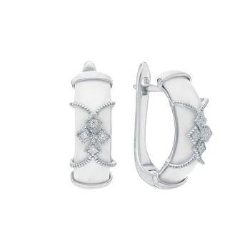 

Silver earrings with ceramics and cubic zirconia sunlight sample 925
