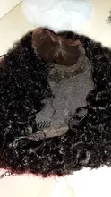 Cexxy Pelo Rizado corto Bob pelo humano del frente del cordón pelucas con minimechones brasileño 4X4 Cierre de encaje peluca para mujeres de la onda profunda peluca 150%