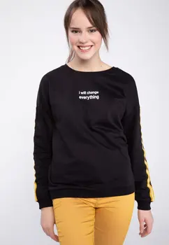 

DeFacto Woman Fashion Crew Pullovers Letter Pattern Casual Long Sleeves Pullovers Autumn Loose Women Autumn New -K5079AZ18WN