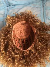 Peluca de cabello Afro rizado con flequillo para mujeres negras, pelo corto sintético estampado glorioso, Cosplay, Alta Temperatura