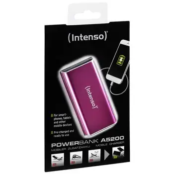 

A5200, pink, aluminum, Universal, lithium ion battery, 5200 mAh, USBIntenso11.12