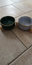Ceramic-Bowl Product-Supplies Wood-Stand Water-Food-Feeder Animal Small Pet-Feeding For Puppy