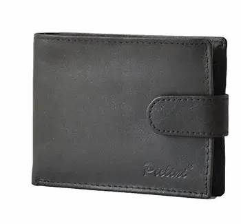 

Pielini-men's wallet in mod 4 calf leather, with outer clasp, multiple departments and purse, Black