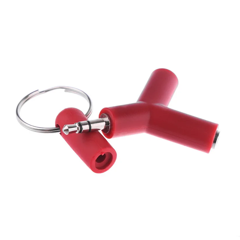 WHOLESALE 100 PCSS LOT 3 5mm Y Shape Double Jack Earphone Adapter Plug Stereo Headphone Splitter for PC MP3 Smartphone Player