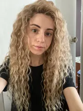 Mechones de pelo ondulado rizado natural, extensiones de cabello sintético con cierre, pelo rubio degradado, fibra de 20 pulgadas, envío gratis