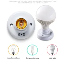 Держатель лампы E27 Круглый звуковой с голосовым управлением пластиковая база винтовая лампочка штекеры патрона лампы белый E27 Цоколь лампы