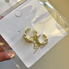 17KM-pendientes de borlas con Clip para mujer, aretes de línea larga dorados, Circonia cúbica, Cruz en la oreja, Clip, regalo de joyería 2021