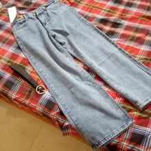 Pantalones vaqueros de cintura alta para mujer, ropa vaquera de pierna ancha, Jeans azules, calidad Vintage, Pantalones rectos de moda, además de terciopelo grueso, 2020