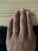 Anillos de dedo de corazón y arco iris para mujer, de bambú, plata de ley 925 auténtica, sortija de compromiso de boda, joyería