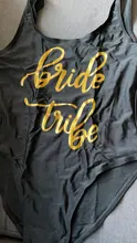 Traje de baño de una pieza para fiesta nupcial, bañador con mensaje bride tribe con estampados en la parte delantera y trasera, ropa de playa