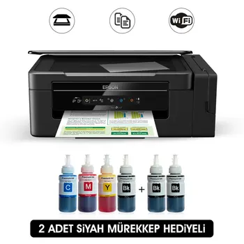 

Epson COLOR TANK ITS L3060 Photoink Ink Printer with 4 Color (2 Black Ink Gift) Kaliteli Siyah Renkli Düşük Maliyetli Siyah