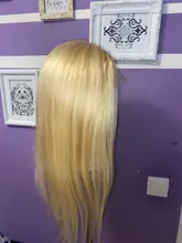 Remy-Peluca de cabello humano liso para mujer