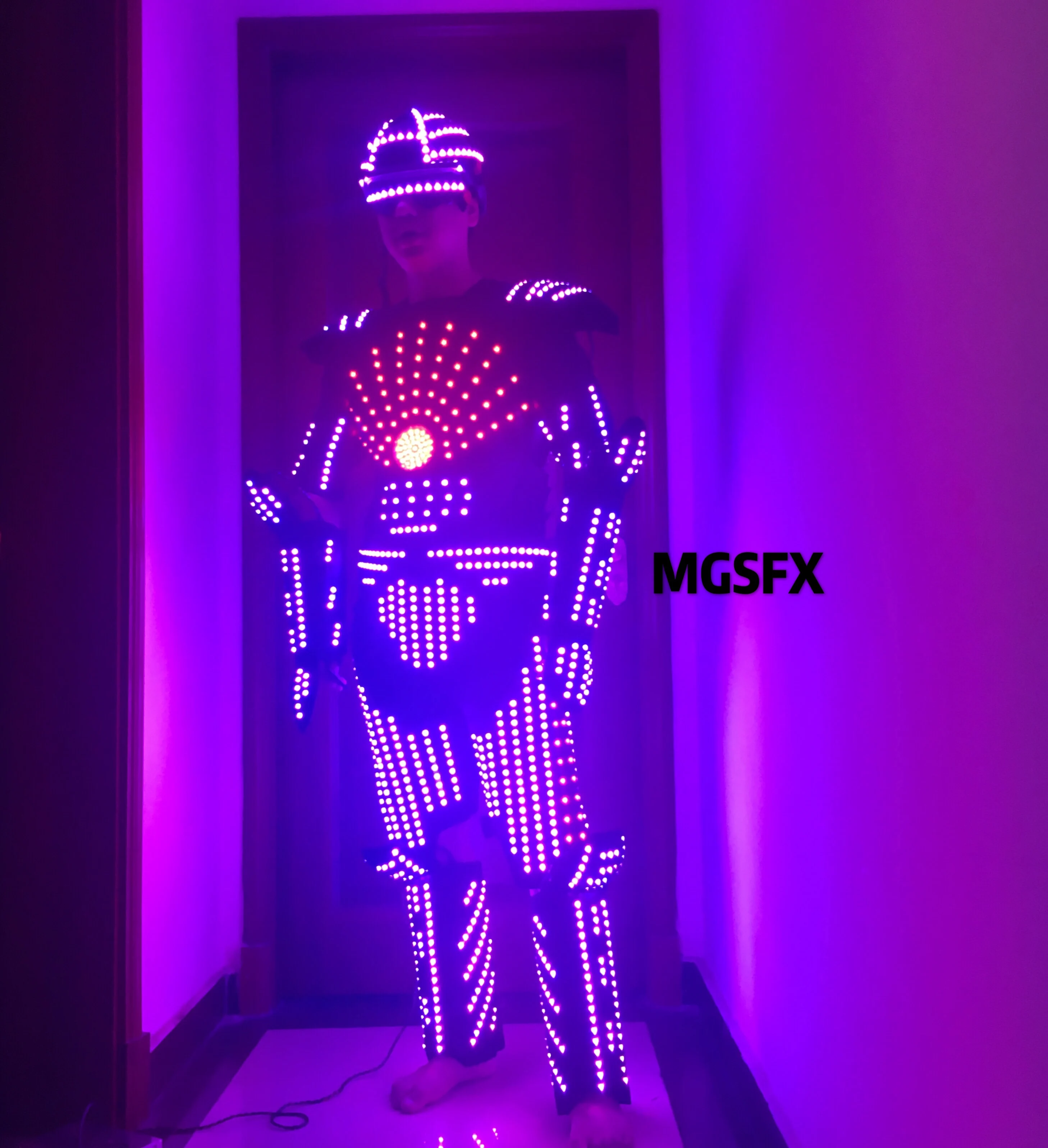 

RGB LED light up tron suit costume for stage performance