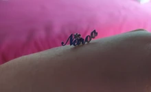 Lemegeton-pendientes de acero inoxidable personalizados para mujer, joyería con nombre, regalo de Navidad