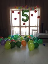 Balloons-Set Confetti Birthday-Party-Decorations Air-Globos Olive Jungle-Safari Animal