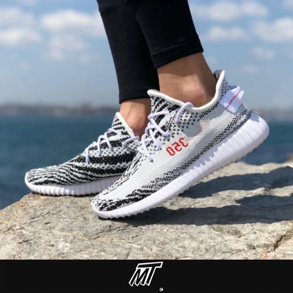 

MT Zebra Yeezys - 350 Slip On Breathable Sneakers Men Women Flex Sole Yeezys Air Boost 350 V2