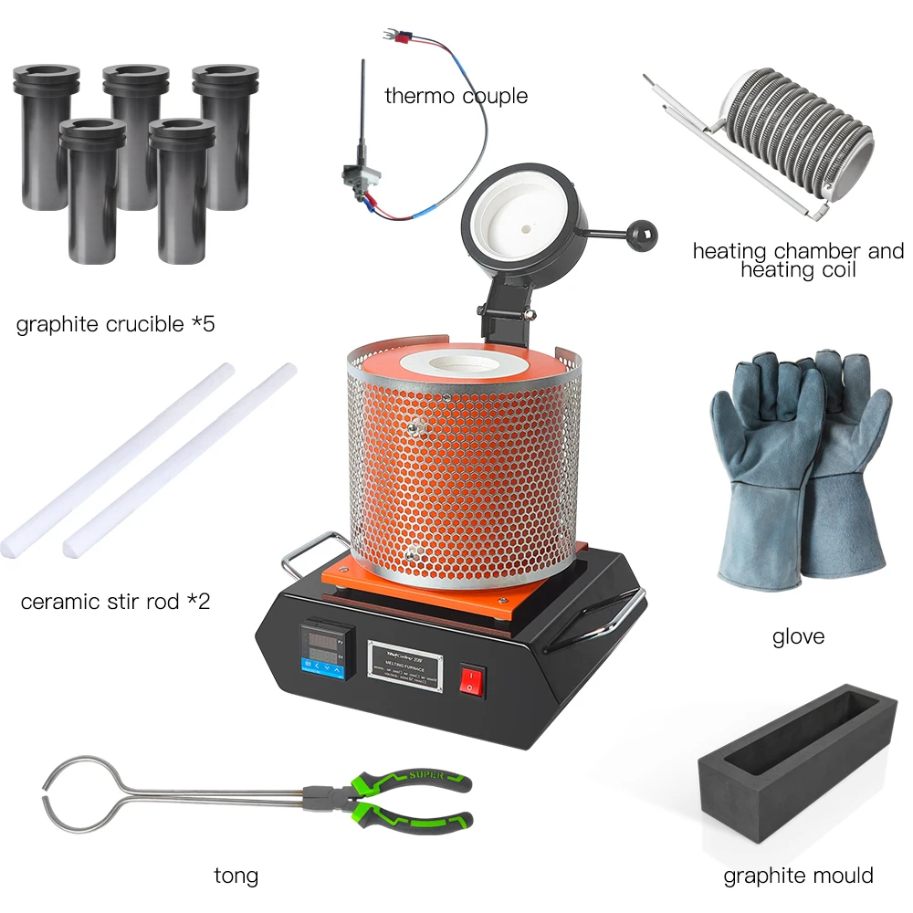 110v Or 220v Mini Electrical Melting Furnace For Gold Silver Copper