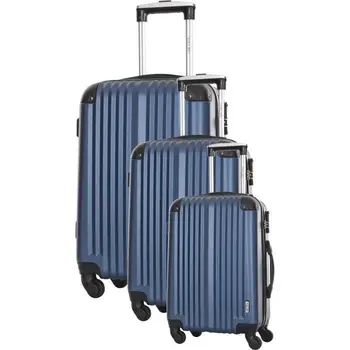 

TRAVEL ONE Set of 3 suitcases 4 wheels 50/60/70 cm BLUE ABS LANGFORD