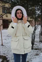 Winter Jacket Coat Parkas Fitaylor Zipper-Down Natural Women Outerwear Snow Warm Thick