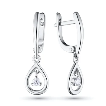 

Silver earrings with diamonds e0601sg05185800